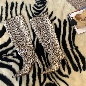 Zara Snakeskin Boots Size 36